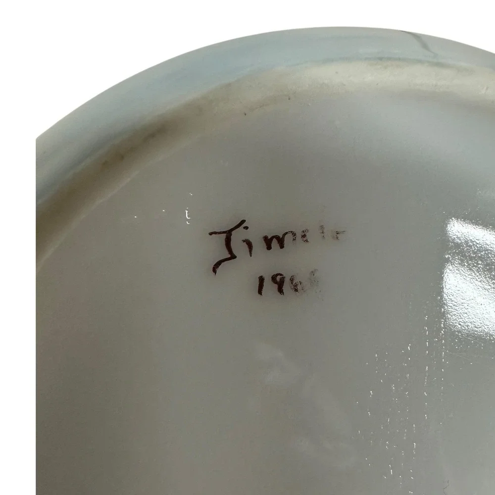 Kyusu‎ Japanese Teapot Hand Painted Signed Sansui Porcelain Fisherman Fuji VTG
